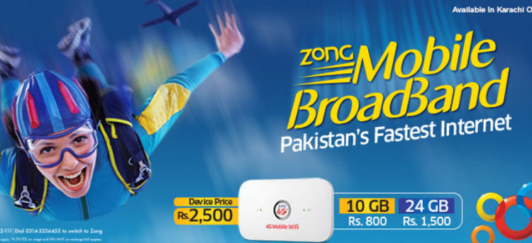 Zong Introduces 4G MiFi with Monthly 200 GB Data